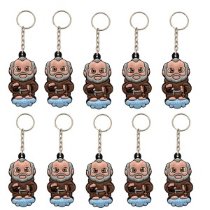 CH50440P10 - Chaveiro São Padre Pio de Pietrelcina Emborrachado c/ 10un. - 11,5x3cm