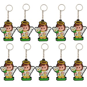 CH50804P10 - Chaveiro São Gabriel Arcanjo Emborrachado c/ 10un.  - 12x4cm