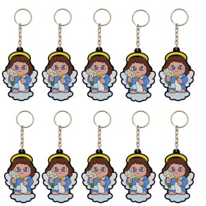 CH50805P10 - Chaveiro São Gabriel Arcanjo Emborrachado c/ 10un.  - 12x4cm