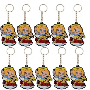 CH50807P10 - Chaveiro São Miguel Arcanjo Emborrachado c/ 10un. - 11x3,5cm