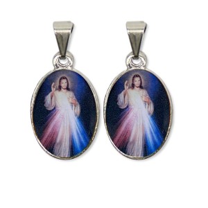 MD126400P2 - Medalha Jesus Misericordioso PX Dupla Níquel c/ 2un. - 3X1,5cm