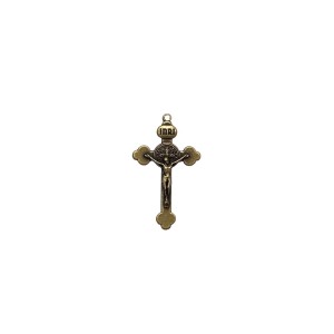 CZ861183P2 - Cruz São Bento Metal Ouro Velho c/ 2un. - 4,1x2,4cm