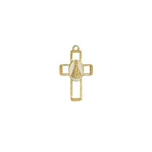 CZ891455P2 - Cruz N. Sra. Aparecida Metal Dourado - 4x2,8cm