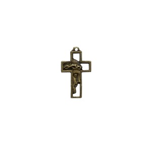 CZ891382P5 - Cruz Metal Ouro Velho Face de Cristo c/ 5un. - 3,5x2cm