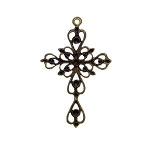 CZ851602 - Cruz Metal Ouro Velho - 8,3x5,5cm