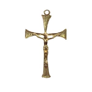 CZ851064 - Crucifixo Metal Dourado - 7x4,3cm