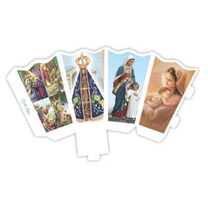 PE178107P12 - Protetor de Vela Multi Santos c/ 12un. - 11x19cm