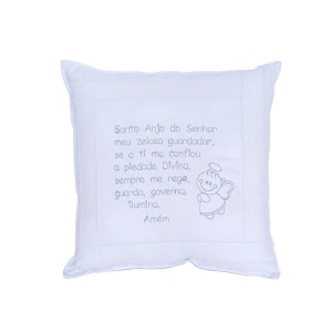 AL80060 - Almofada Santo Anjo Branca - 24x24cm