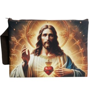 BS1990086 - Pasta Porta Bíblia Sagrado Coração de Jesus - 26x19cm