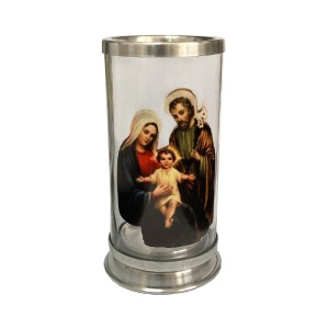 PV158070 - Porta Vela Vidro Sagrada Família - 17,5x9cm