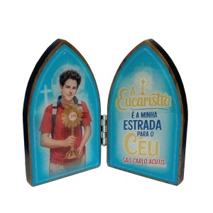 QD1987500 - Adorno de Mesa São Carlo Acutis - 10x6cm