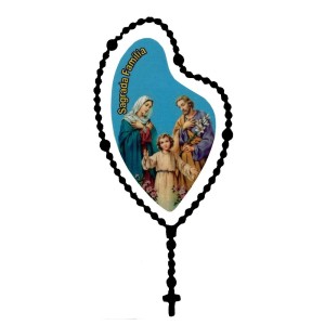 AD1501501 - Adesivo Terço Sagrada Família Preto - 12x6cm