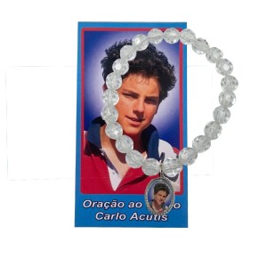 PU410483 - Pulseira São Carlo Acutis Acrílico Transparente - 11x2cm