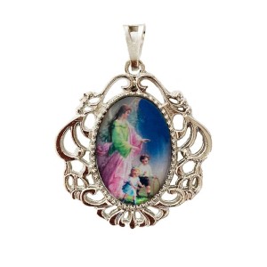 MD129807 - Medalha Anjo Da Guarda Camafeu Níquel - 5x4,2cm