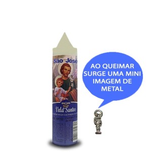 VE155124 - Vela São José c/ Santo de Bolso - 14x3cm