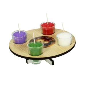 IM32999 - Coroa do Advento em Mdf Branco com Velas