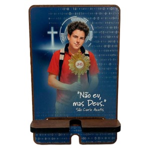 DR11860 - Porta Celular São Carlo Acutis MDF - 15,5x10cm