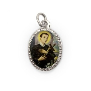 MD103877P10 - Medalha de Alumínio Oval Prata c/ 10un. São Geraldo - 2X1,3cm 