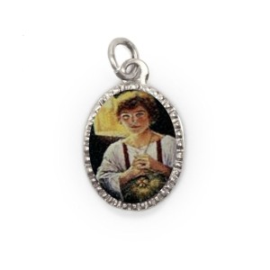 MD103881P10 - Medalha de Alumínio Oval Prata c/ 10un. São Tarcísio - 2X1,3cm