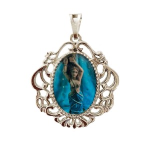 MD129122 - Medalha Santa Águeda (Ágata) Camafeu Níquel - 5,5x4,2cm