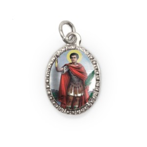 MD103816P10 - Medalha de Alumínio Oval Prata c/ 10un. Santo Expedito - 2X1,3cm