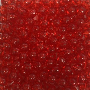 CTM050046P500G - Contas Bolinhas Acrílico Vermelho Transparente c/ 500 gramas - 8mm (018)