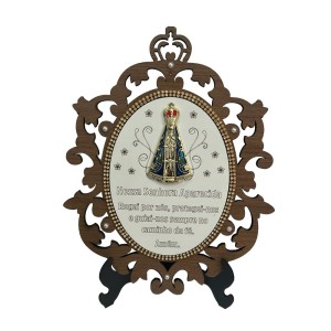 QD1989700 - Adorno de Mesa N. Sra. Aparecida Madeira MDF  - 28x21cm