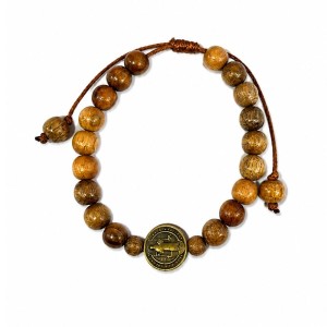 PU760620 - Pulseira São Bento Madeira - 8x8cm 