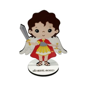 PE721281 - Pedestal São Miguel Arcanjo Infantil MDF - 9,5x7,5cm