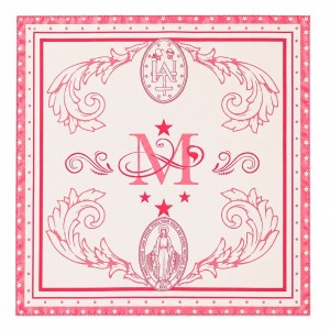 LC2160052 - Lenço Medalha Milagrosa Rosa - 70x70cm 