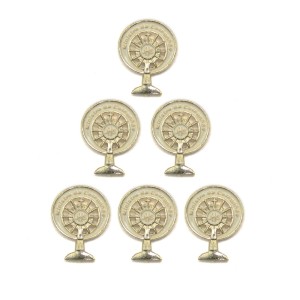 BO112020P6 - Botton Ministro da Comunhão Ostensório Dourado c/ 6un. - 2x1cm