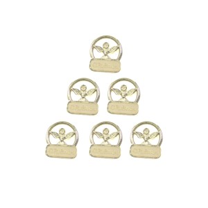 BO34001P6 - Botton de Crisma c/ 6un. Dourado - 1,8x1,5cm