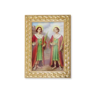 QD91102 - Quadro São Cosme e Damião - 13x18cm