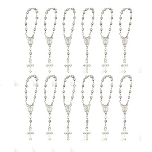 DZ830051P12 - Dezena Metal Prateada c/12un. (Mini Terço) - 9x1cm