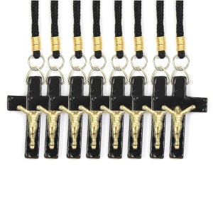 CC360010P12 - Cordão c/ Crucifixo Madeira c/ 12un. - 37,5cm (106)