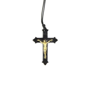 CC360230 - Cordão c/ Crucifixo Madeira - 37,8cm