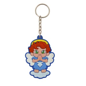 CH50801 - Chaveiro Santo Anjo Azul Emborrachado - 11x4cm