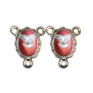 ET1672801P5 - Entremeio Divino Espírito Santo Duplo Resinado c/ 5un. - 1,9x1,5cm