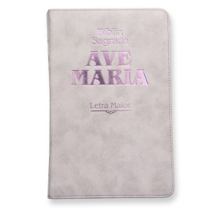 BI151140 - Bíblia Sagrada Ave Maria Letra Maior Rosa c/ Ziper - 23x14,5cm