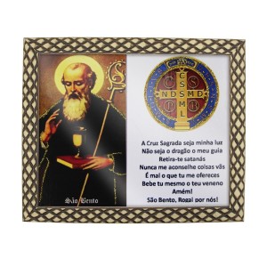 QD91411 - Quadro Medalha de São Bento - 23x28cm
