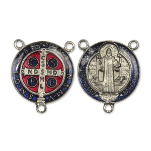 ET1631020 - Entremeio Medalha de São Bento Níquel Resinado - 3,5x3cm