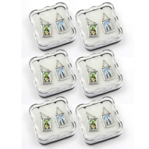 ES45001P6 - Escapulário N. Sra. Das Graças Aço Inox c/ 6un. - 61,5x1,2cm (R086)