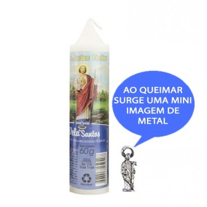 VE155125 - Vela São Judas Tadeu c/ Santo de Bolso - 14x3cm