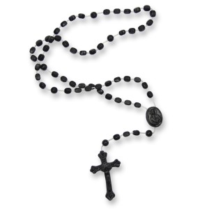 TE050005 - Terço Acrílico Preto - 32cm