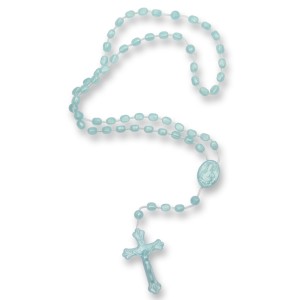 TE050011 - Terço Acrílico Azul Perolado  - 32cm