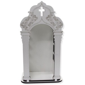 OT818040 - Oratório de Madeira Branca - 33x17,5cm