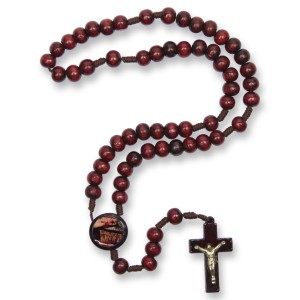 TE940730 - Terço Mãos Ensanguentadas de Jesus Madeira - 37cm