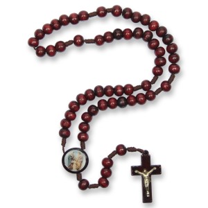 TE940880 - Terço Sagrada Família Madeira - 37cm