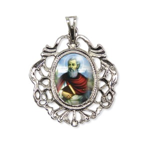 MD129442 - Medalha São Paulo Camafeu Níquel - 5x4,2cm