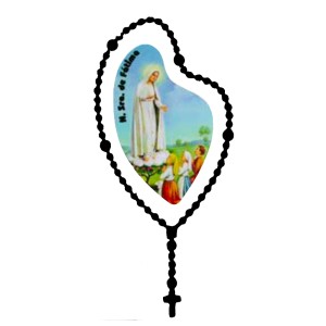 AD1501112 - Adesivo Terço N. Sra. De Fátima Preto - 12x6cm